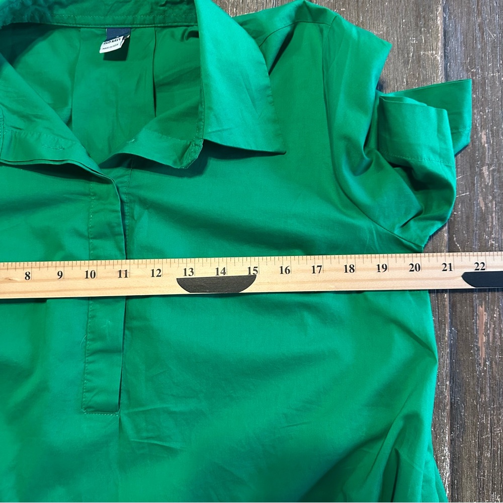 Old Navy Swing Shift Emerald Green Dress With Pockets Size Small - Picture 5 of 10